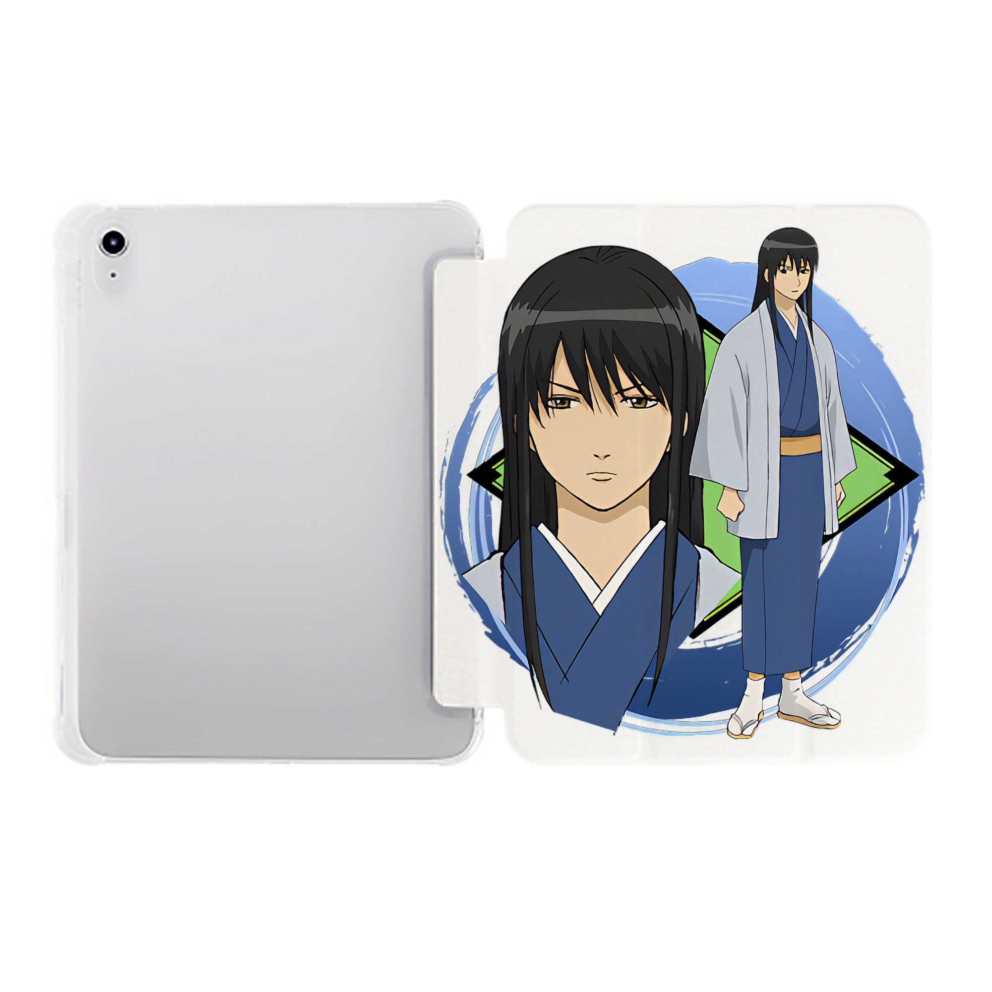 （画像用） ぎんたま 坂田銀時（さかたぎんとき） 神楽 志村新八（しむら しんぱち） GINTAMA Sakata Gintoki Kagura Shimura Shinpachi IPad ケース ペン収納付き 三つ折りスタンド PUレザー×シリコン 対応機種9.5/10.5/10.9インチ